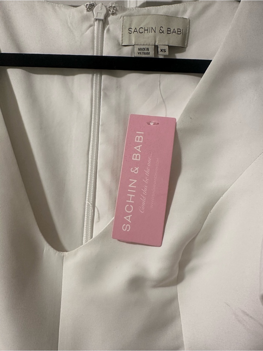 Sachin + Babi Ivory Deep-V Puff-Sleeve Mini Dress - Picture 4 of 4